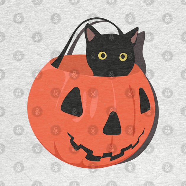 Black cat in pumpkin by Tavachan